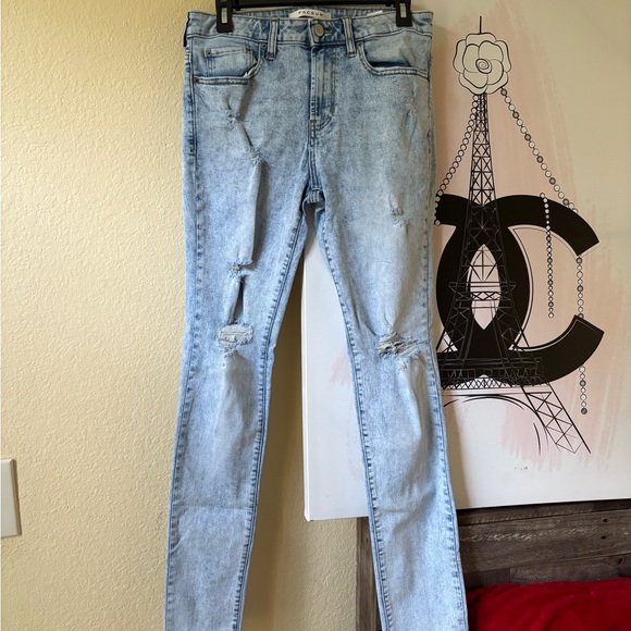 PacSun Blue Skinny Jeans Vintage Distressed - Picture 1 of 9